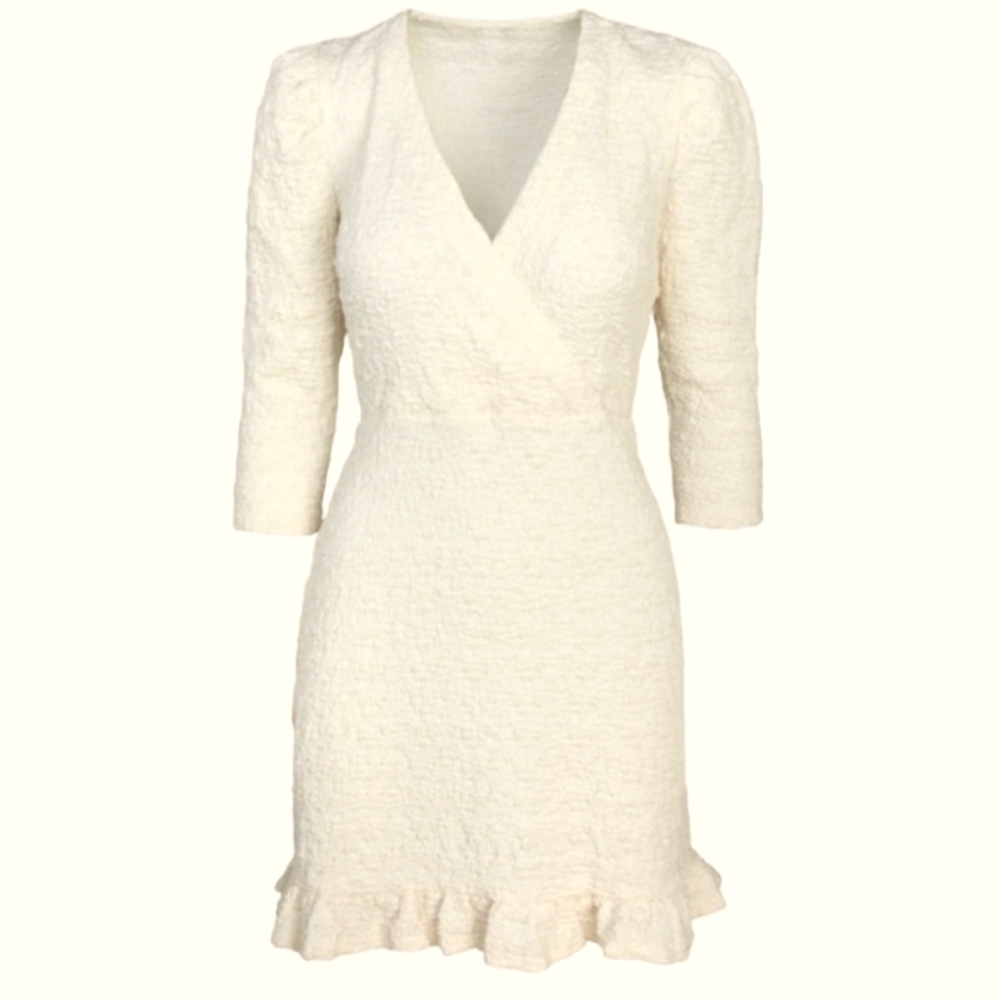 NWT Greylin- Adelyn Rae Lily Popcorn Knit Dress 3/4 Sleeve Cream Size M